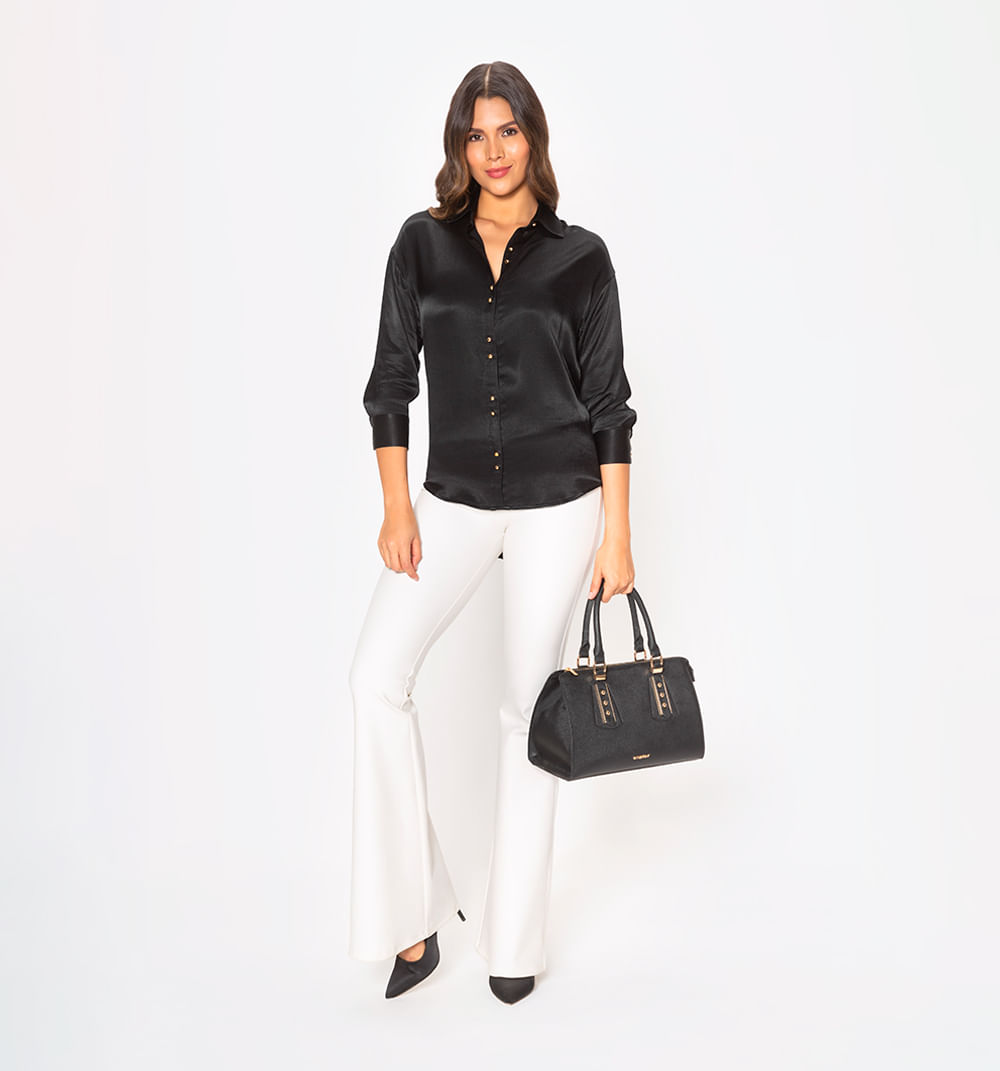 Blusa Manga 3/4 Cartera Doble Boton