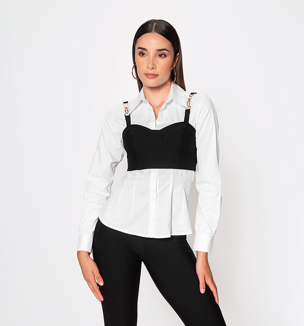 Blusa Camisera Manga Larga Con Crop