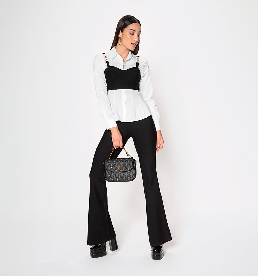Blusa Camisera Manga Larga Con Crop