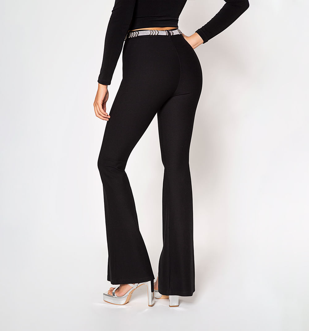 Studio F Leggins Tiro Alto Con Correa Negro