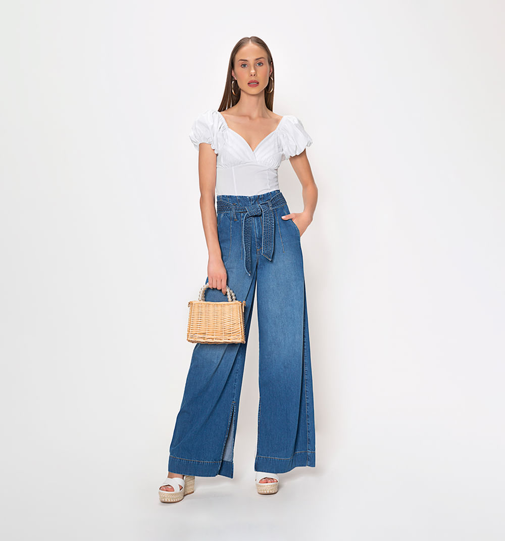 Blusa Manga Corta Con Alforzas En Copas