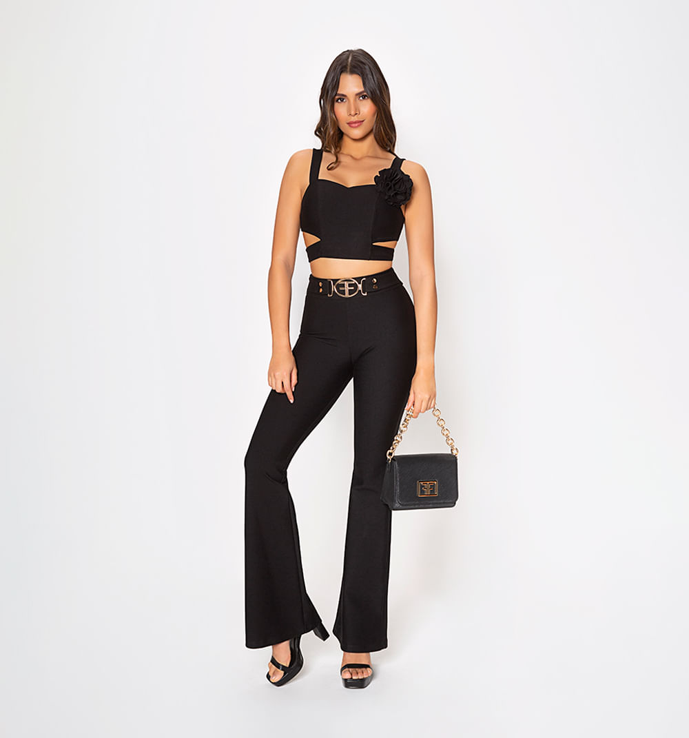 Conjunto Top Y Pantalón Bota Campana
