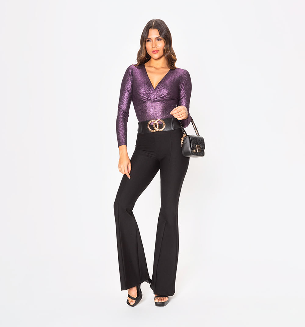 Leggins Tiro Alto Bota Campana Con Cintu