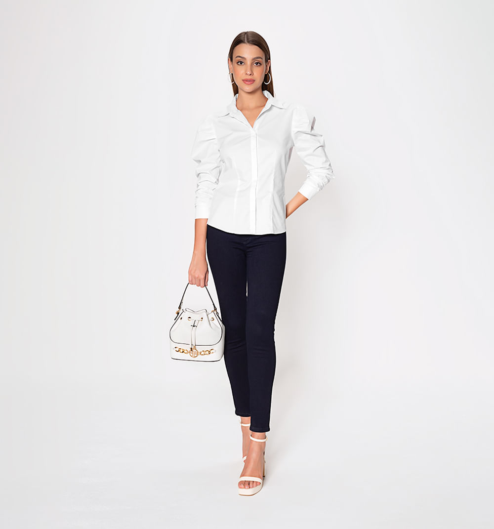 Blusa Camisera Manga Larga Fit Ajustado