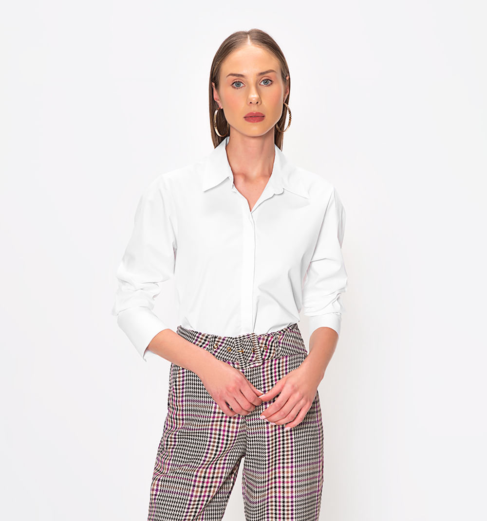 Blusa Camisera Manga Larga Con Puño Anch