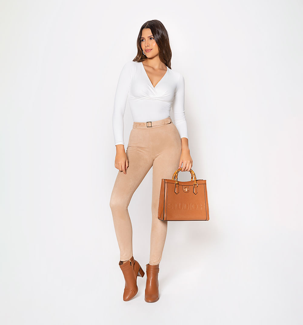 Leggins Slim Con Cinturón Pretina Angost