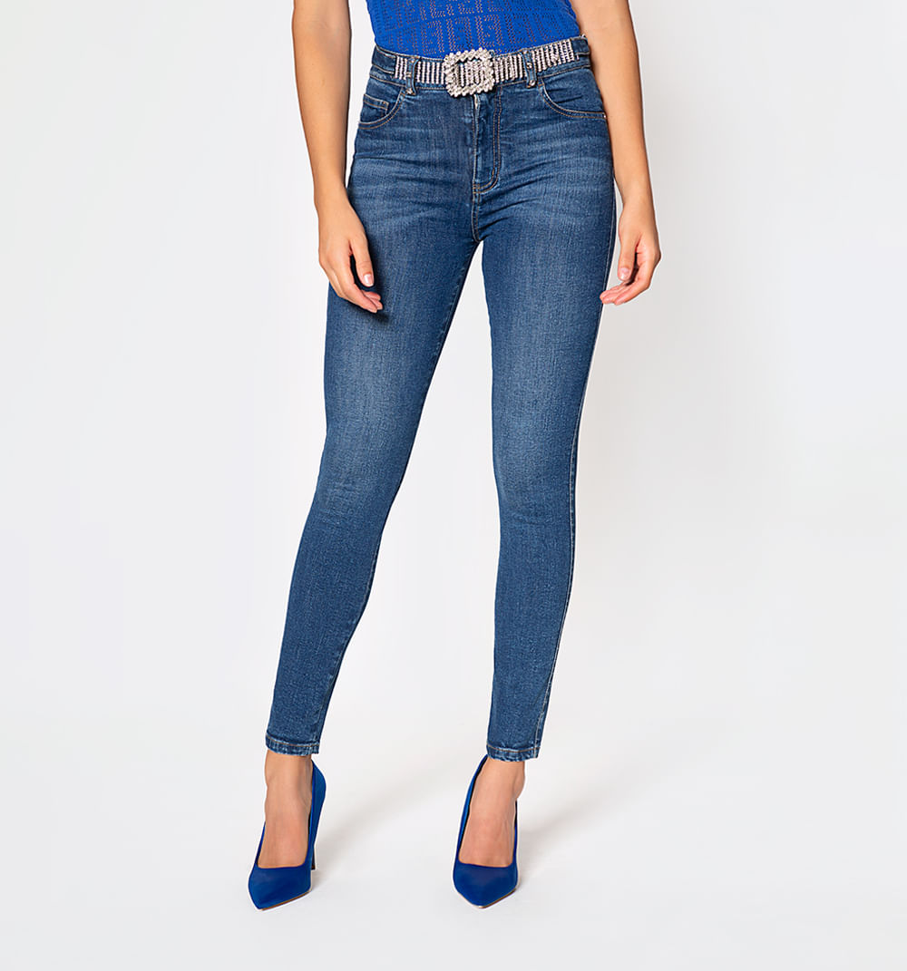 Jean Skinny Cinco Bolsillos, Tiro Alto,