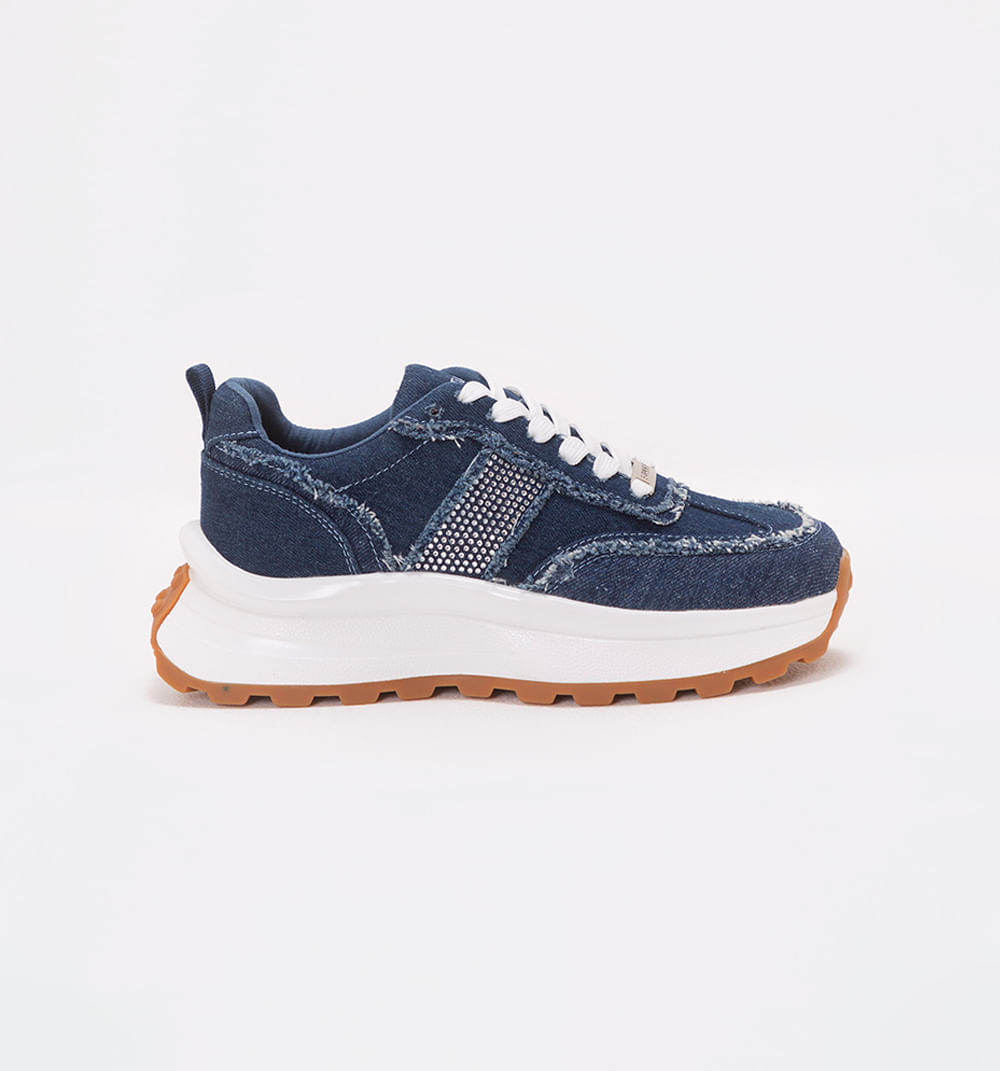 Tennis Deportivo Plataforma En Denim Con