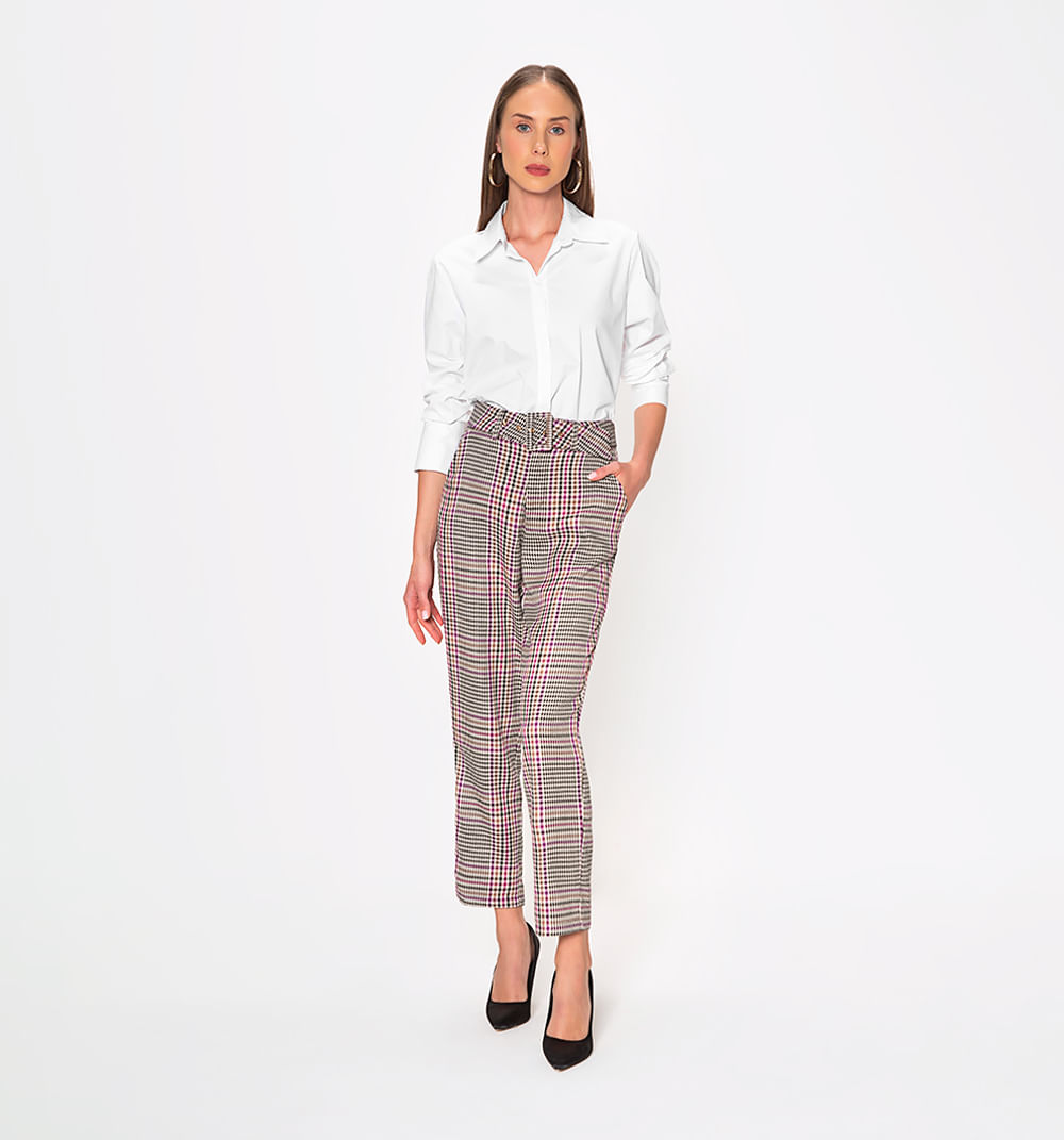Pantalon Chino Tiro Alto Con Correa En M