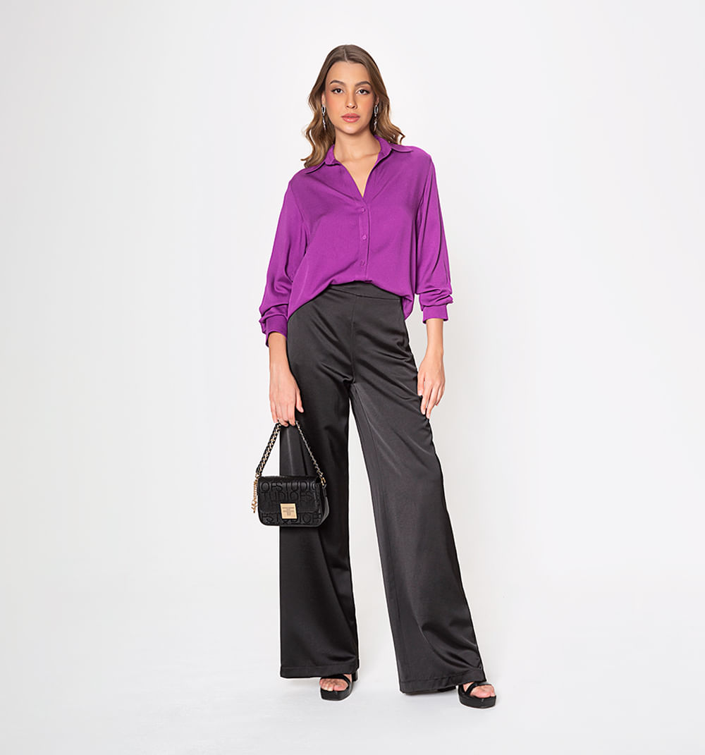 Blusa Camisera Manga Larga Con Puño Anch