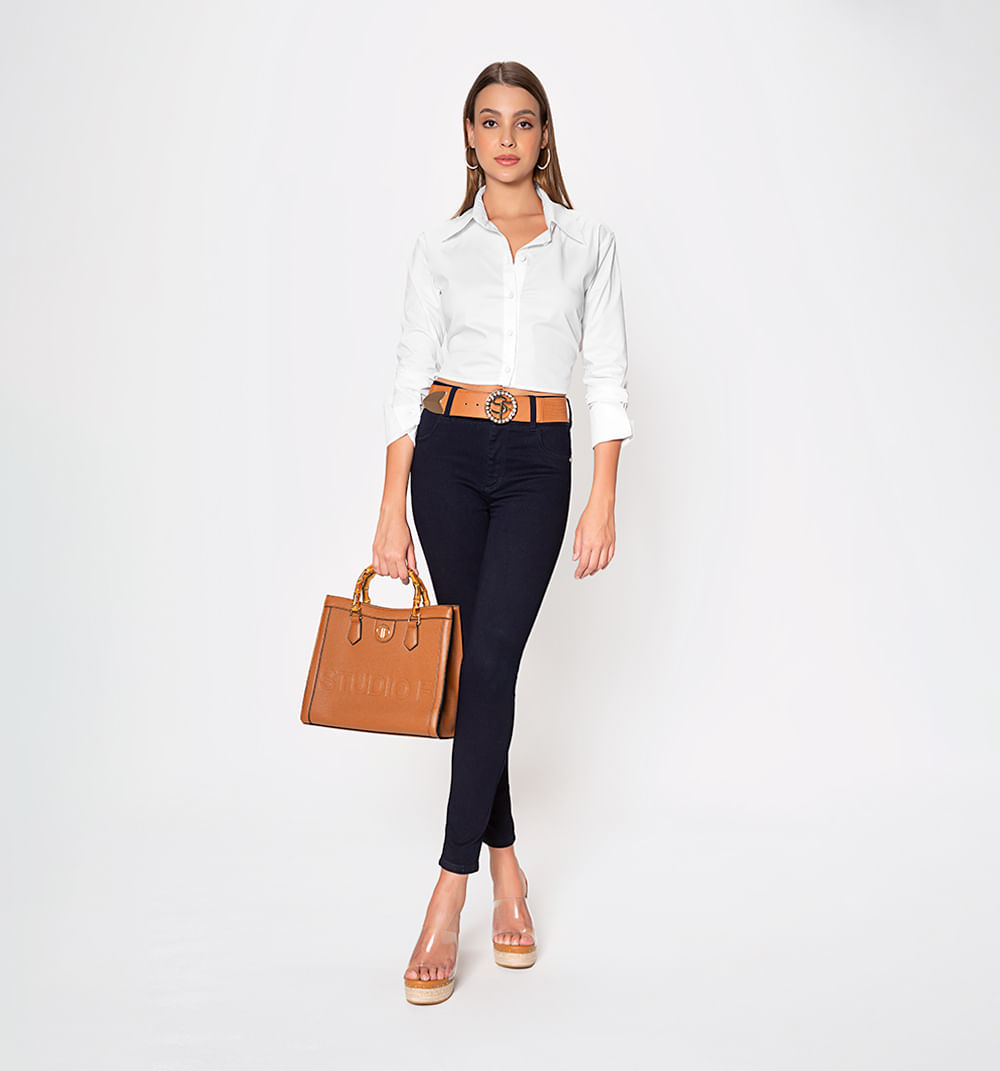 Blusa   Manga Larga Tiras Espalda
