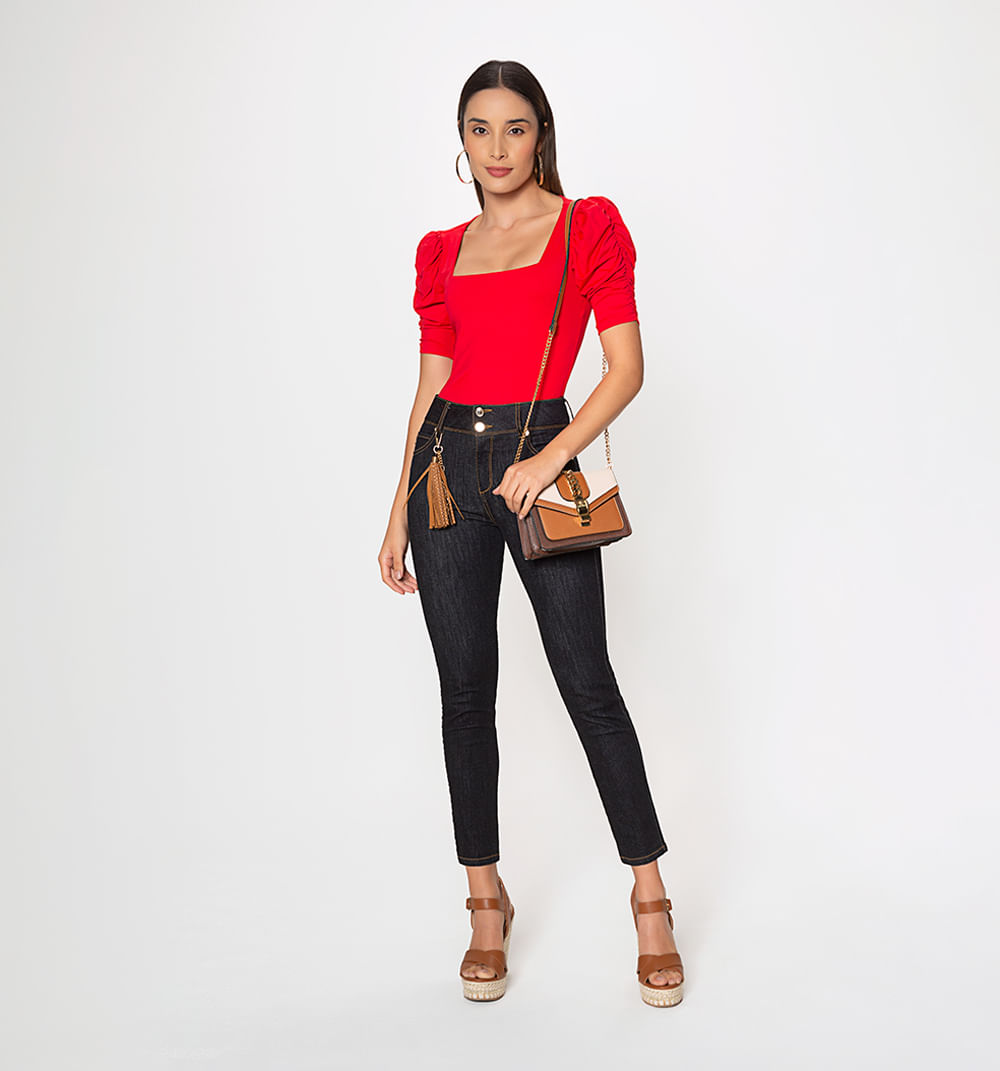 Jean Skinny Tiro Alto, Cinco Bolsillos,
