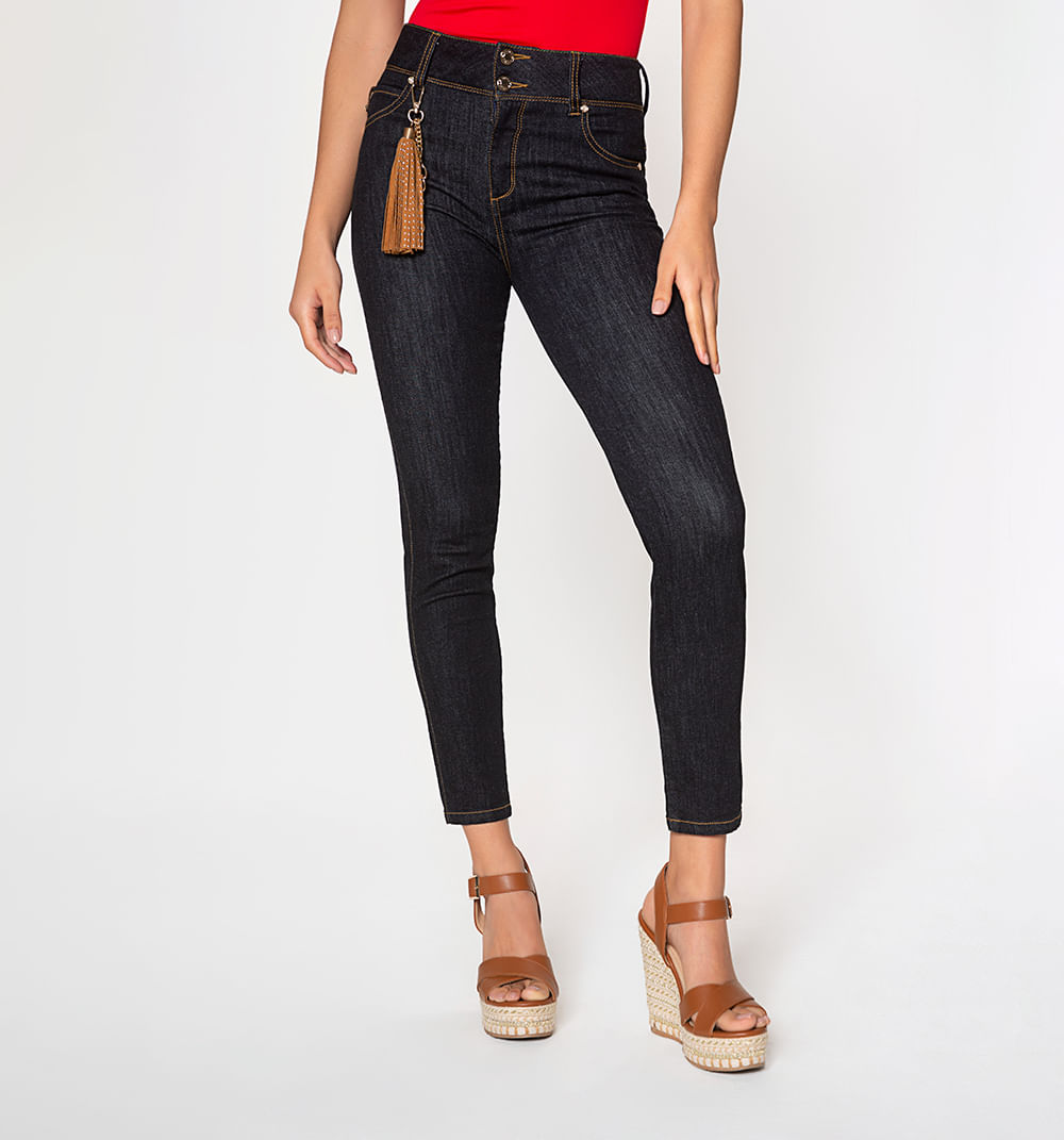 Jean Skinny Tiro Alto, Cinco Bolsillos,