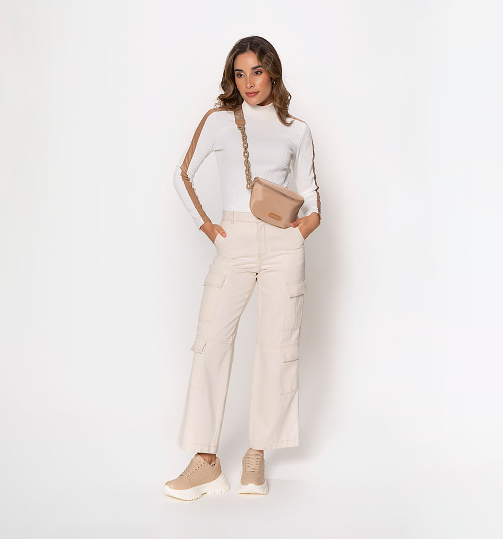 Blusa Manga Larga Cuello Alto