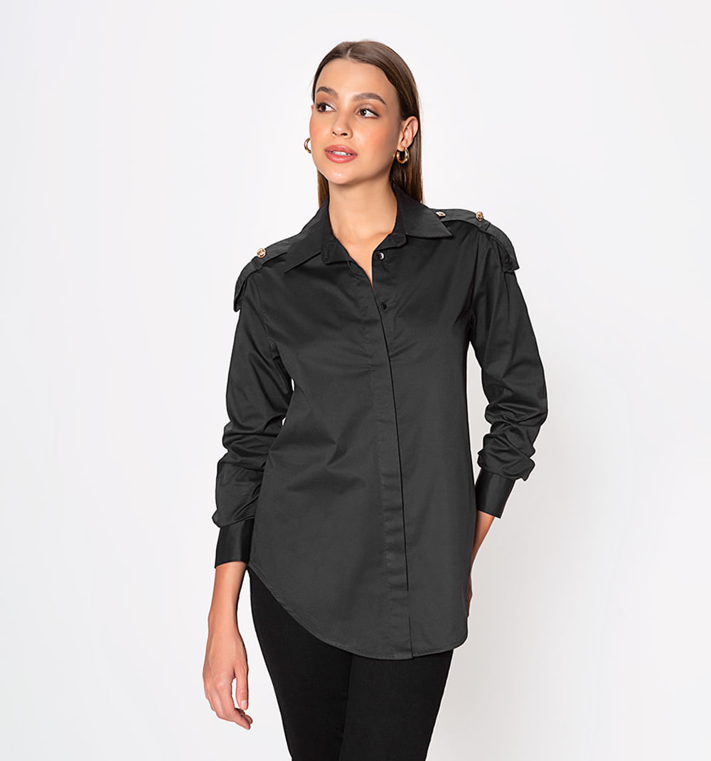 Bluson Camisero Manga Larga Con Puño