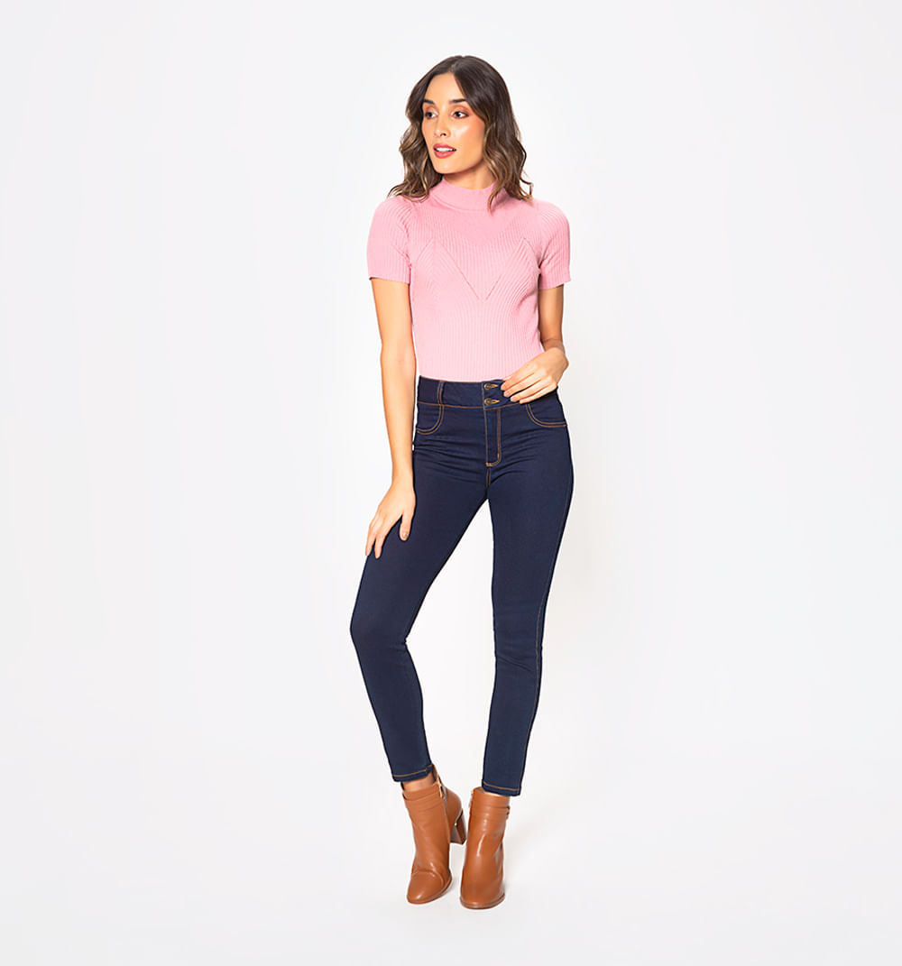 Blusa Tejida Manga Corta Cuello Redondo