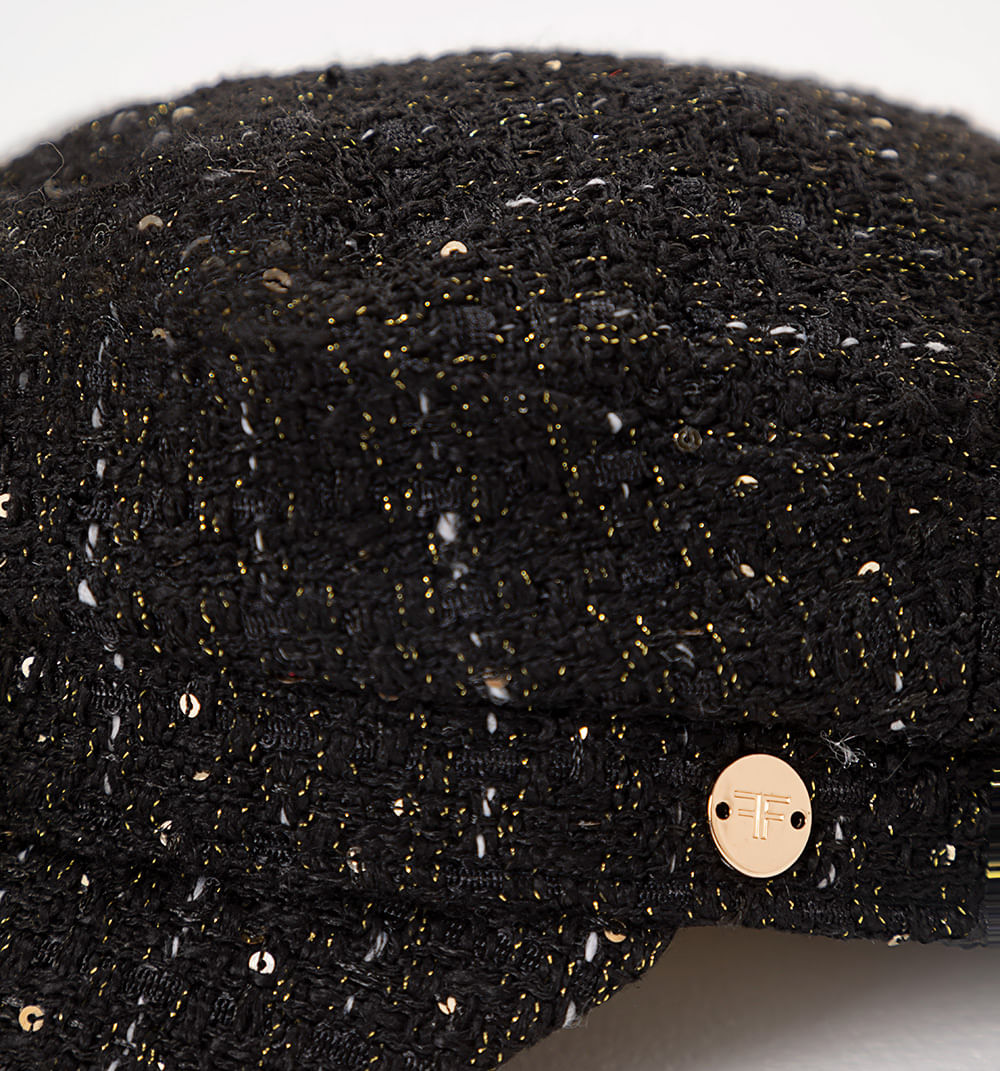 Sombrero Boina Tweed Con Cadena