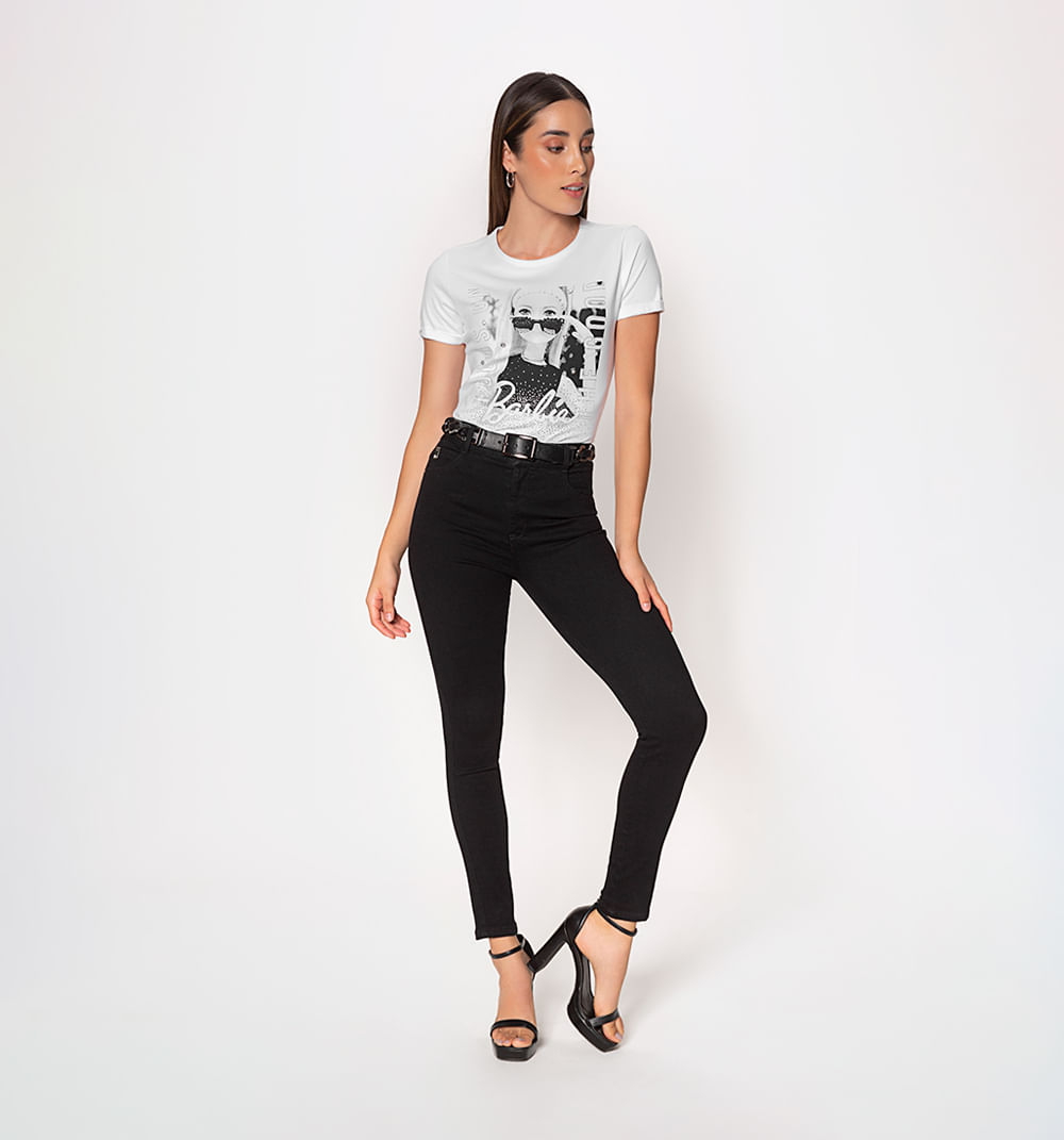 Jean Skinny Tiro Alto, Cinco Bolsillos,