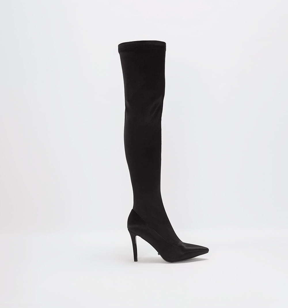 Bota Caña Alta En Satin