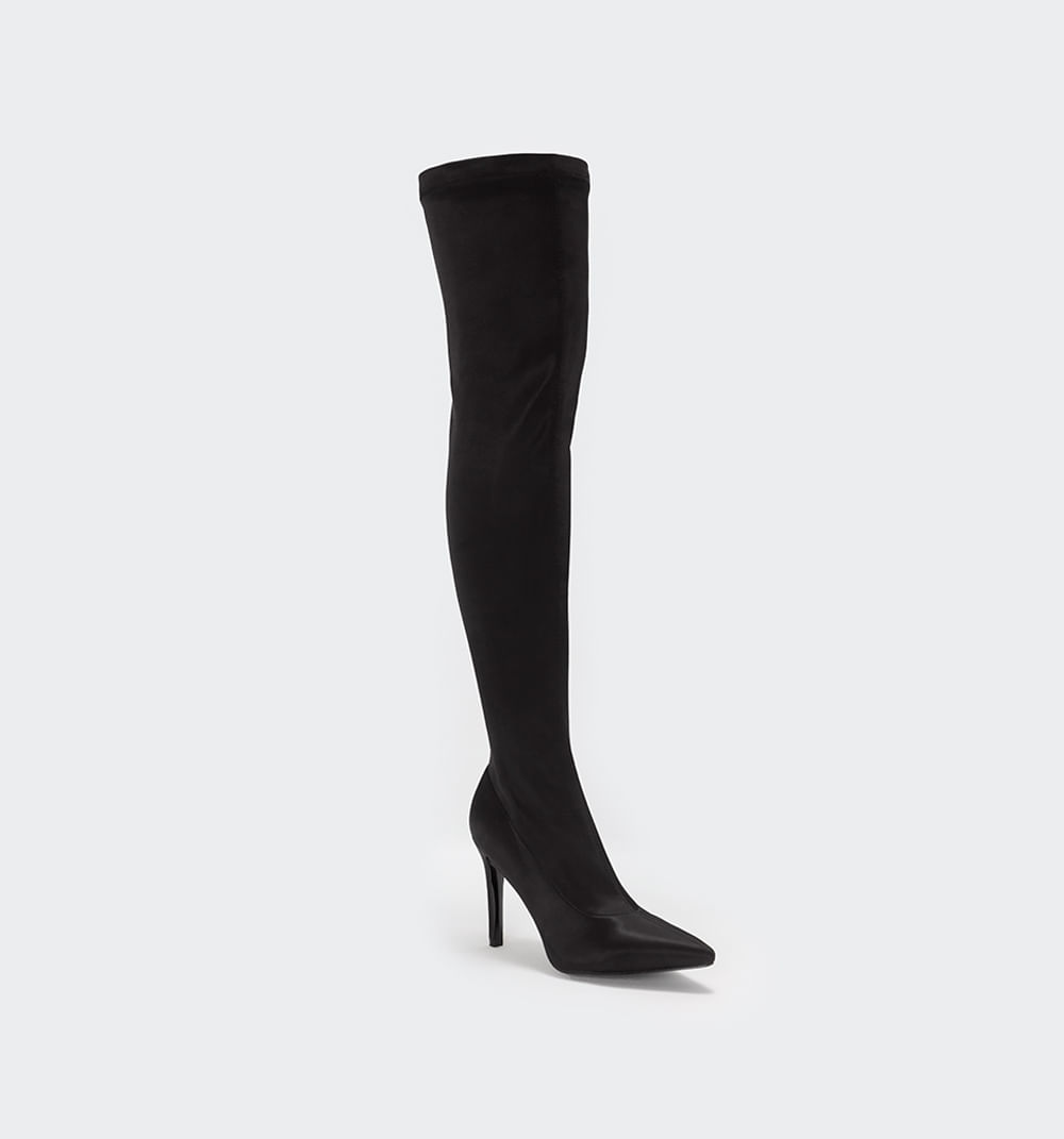 Bota Caña Alta En Satin