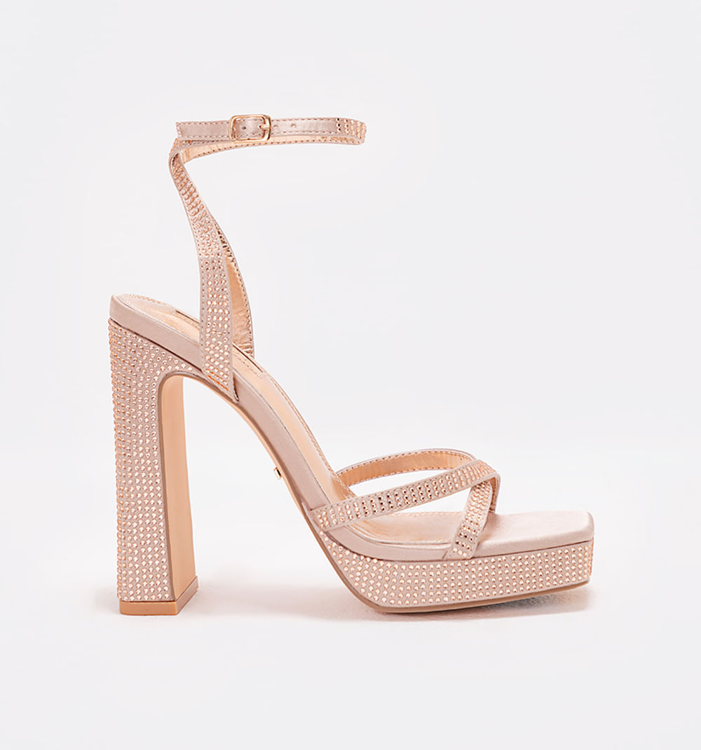 Sandalia Tacon Con Capellada Tiras Y Hot