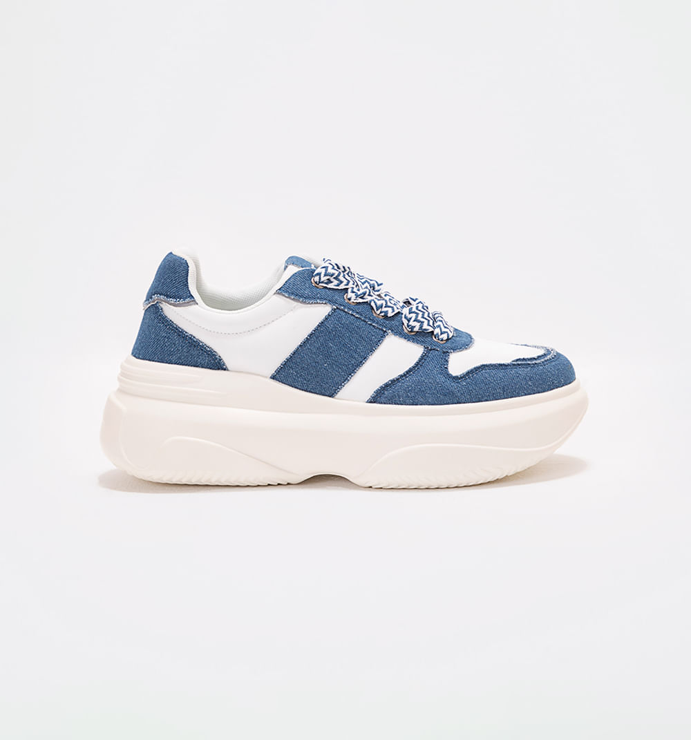 Tenis En Denim Con Suela Bicolor