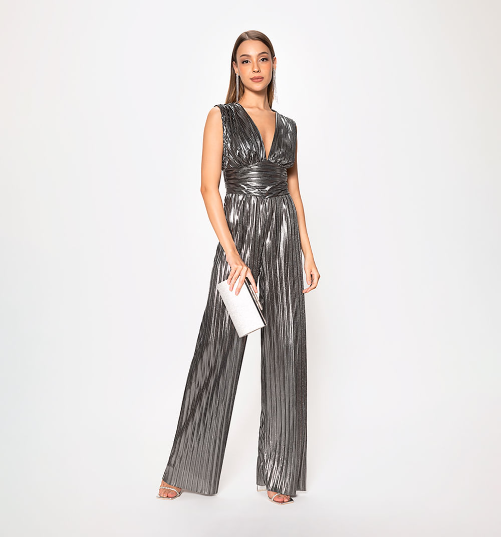 Enterizo Pantalon Manga Sisa Con Escote