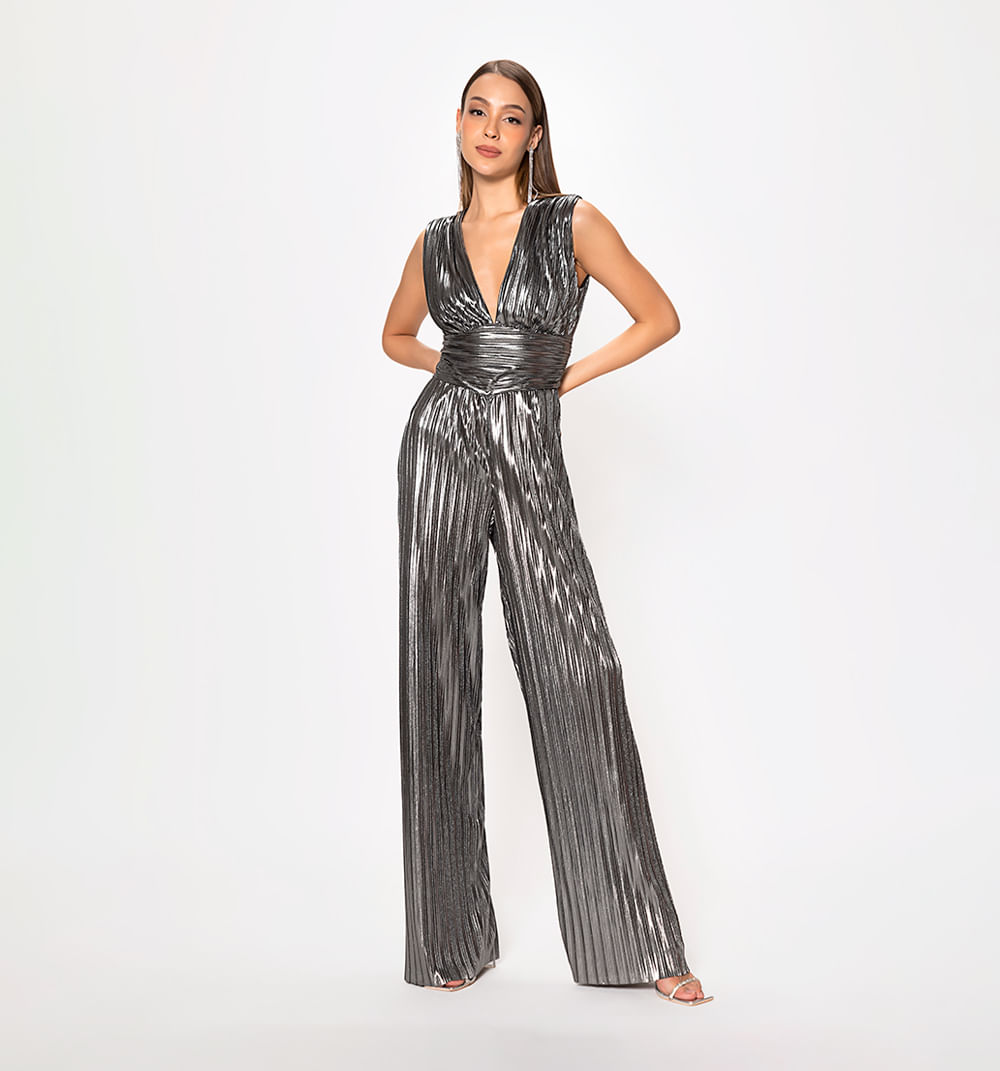 Enterizo Pantalon Manga Sisa Con Escote