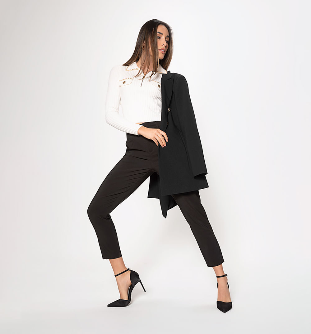 Blusa Tejida Cuello Polo