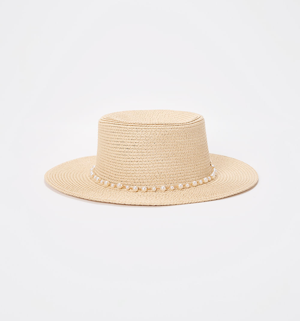 Sombrero Con Cadena De Perlas
