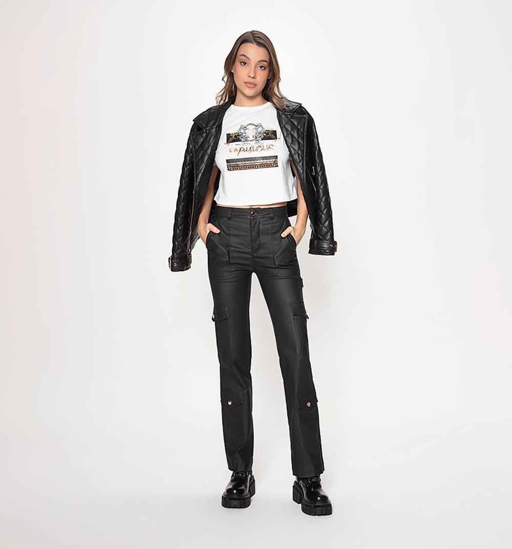 Camiseta Boxy Estampada En El Frente