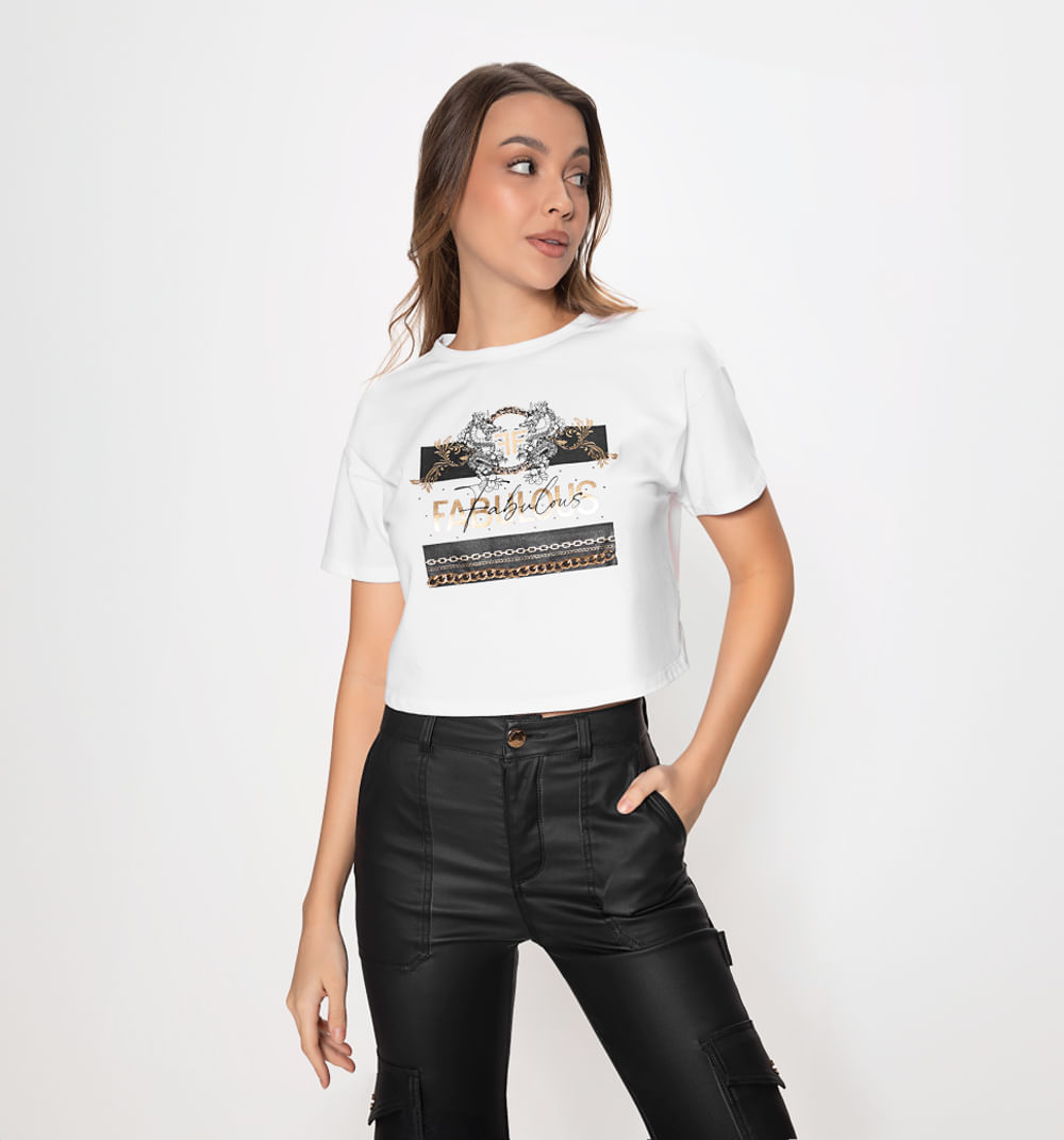 Camiseta Boxy Estampada En El Frente