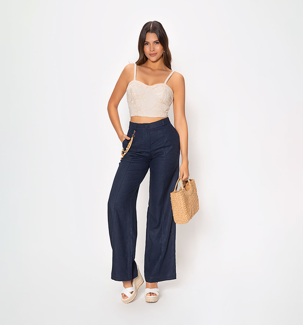 Blusa Crop De Tiras Con Insumo Sobrepues