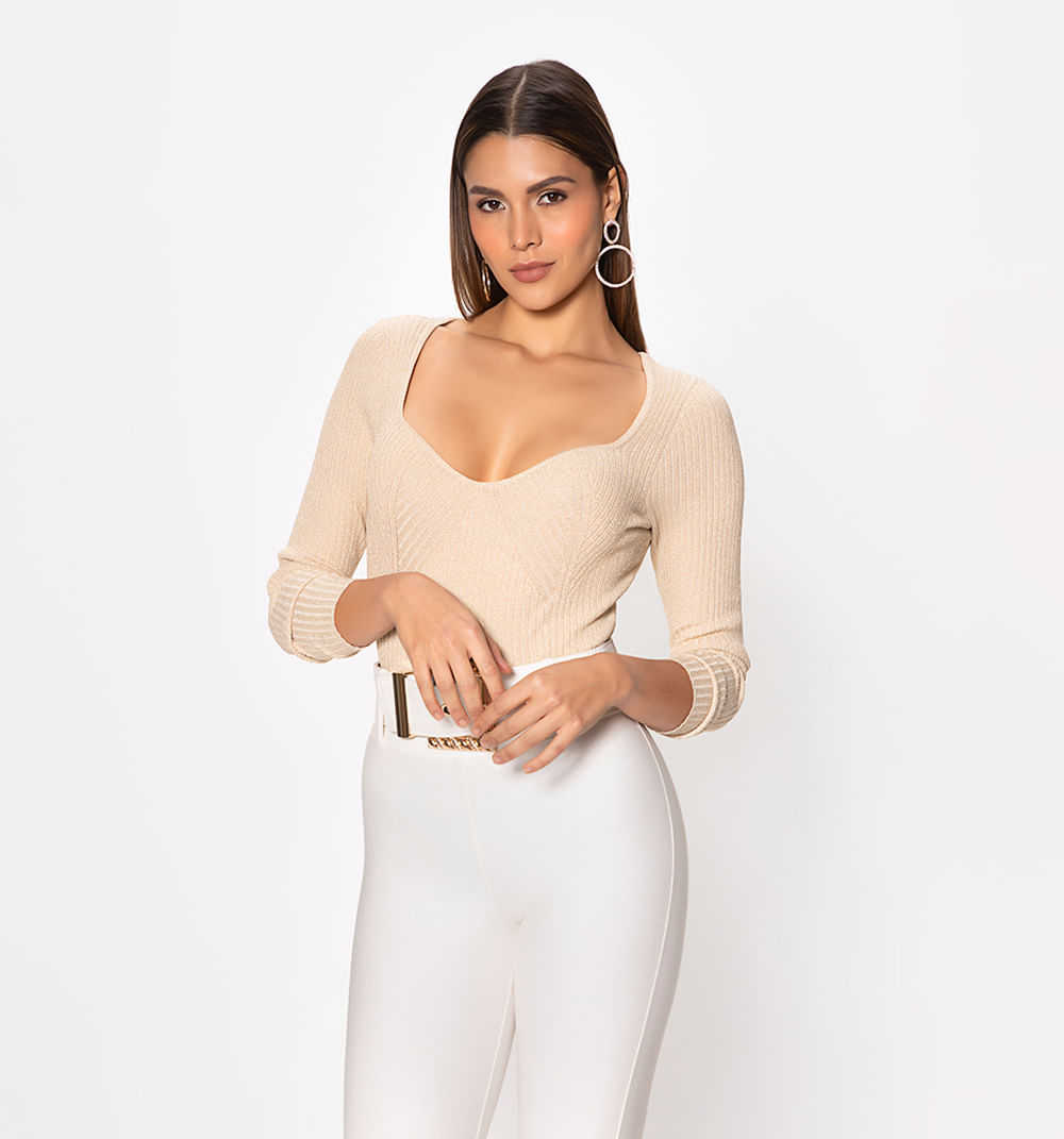 Blusa Tejida Cuello Corazón