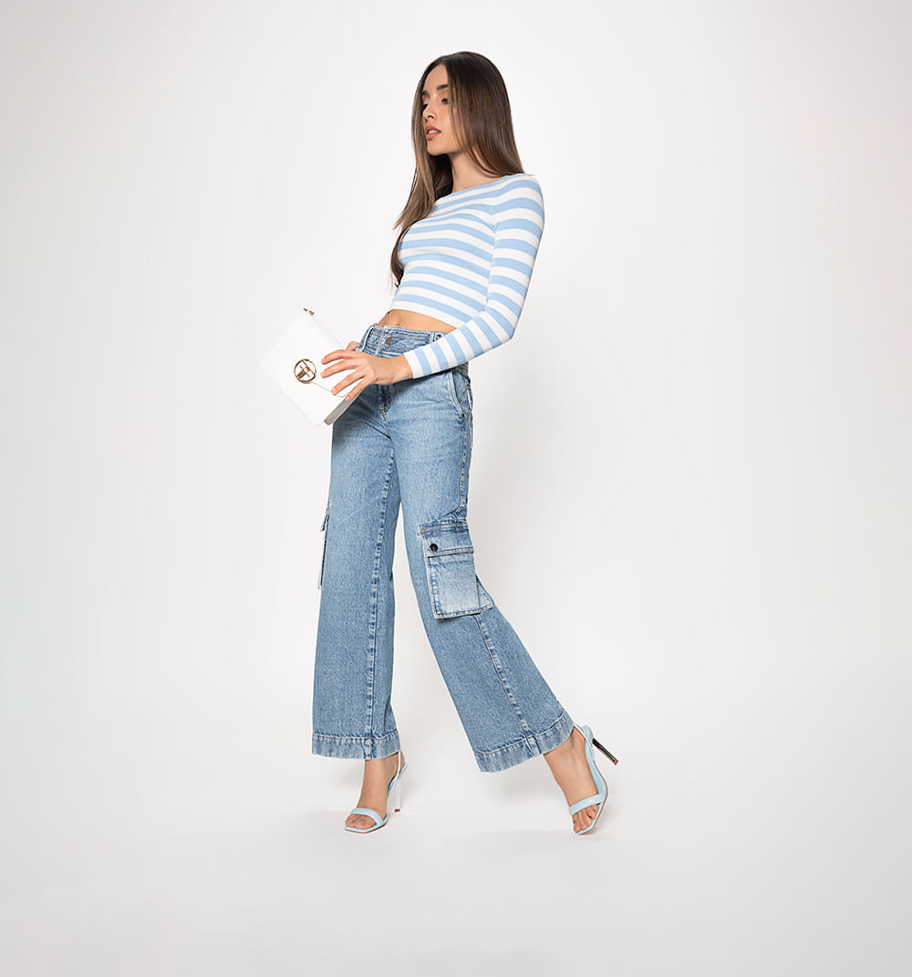 Blusa Manga Larga Tejida En Rayas