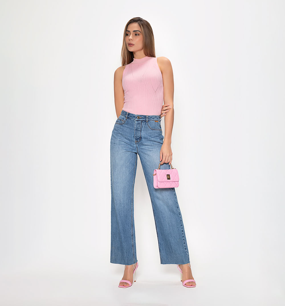 Blusa Manga Sisa Cuello Tortuga En Rib
