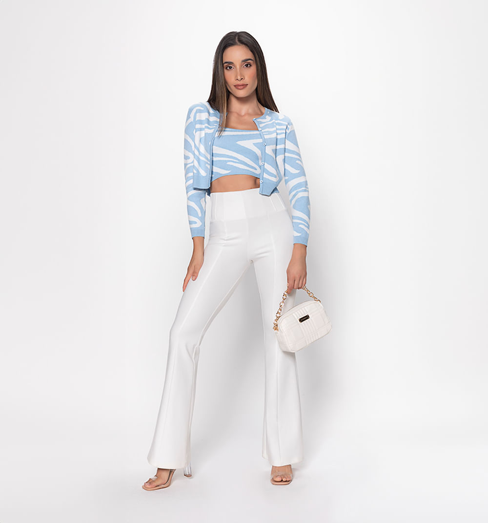 Set De Cardigan Y Top Diseño Cebra
