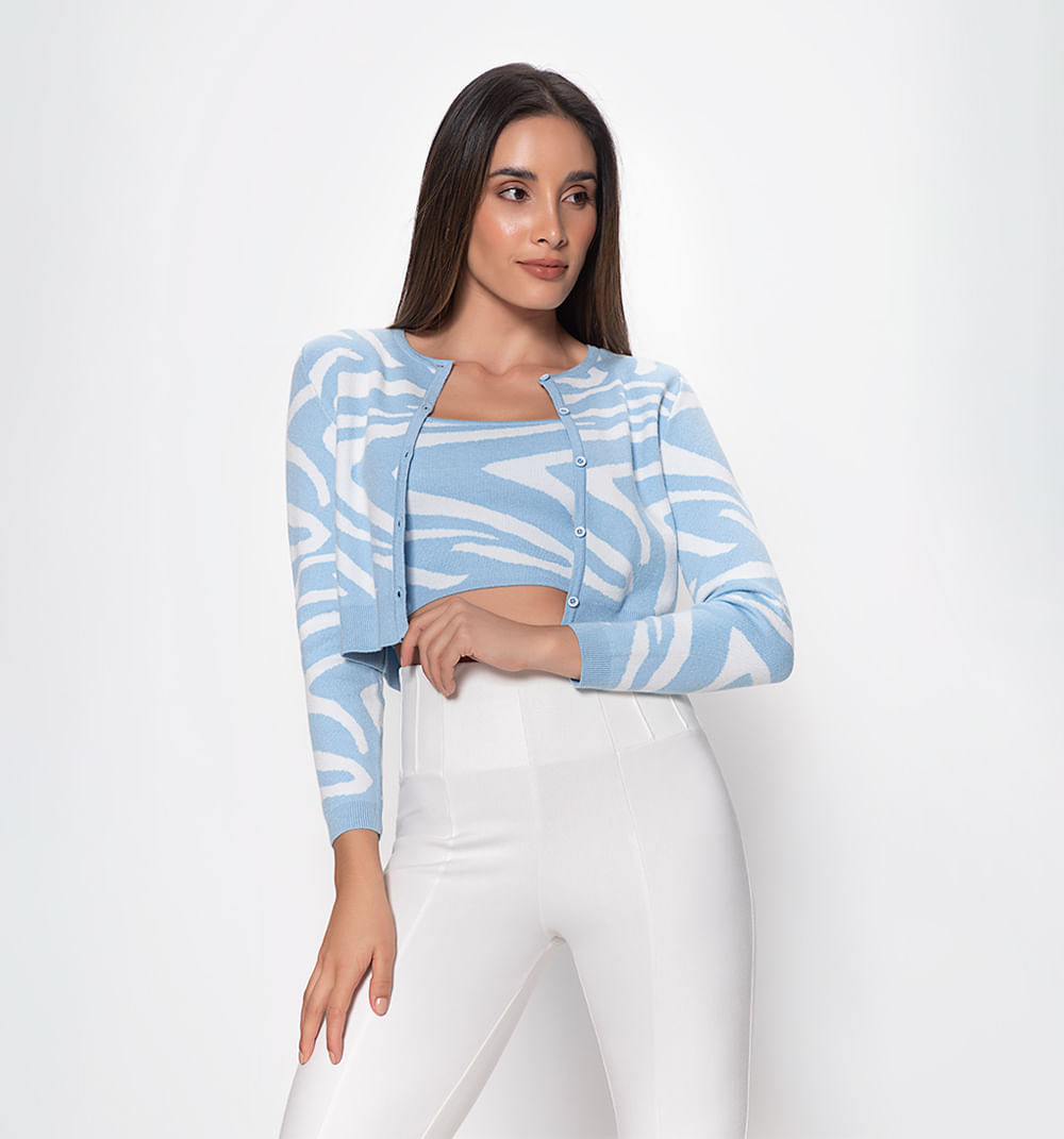 Set De Cardigan Y Top Diseño Cebra