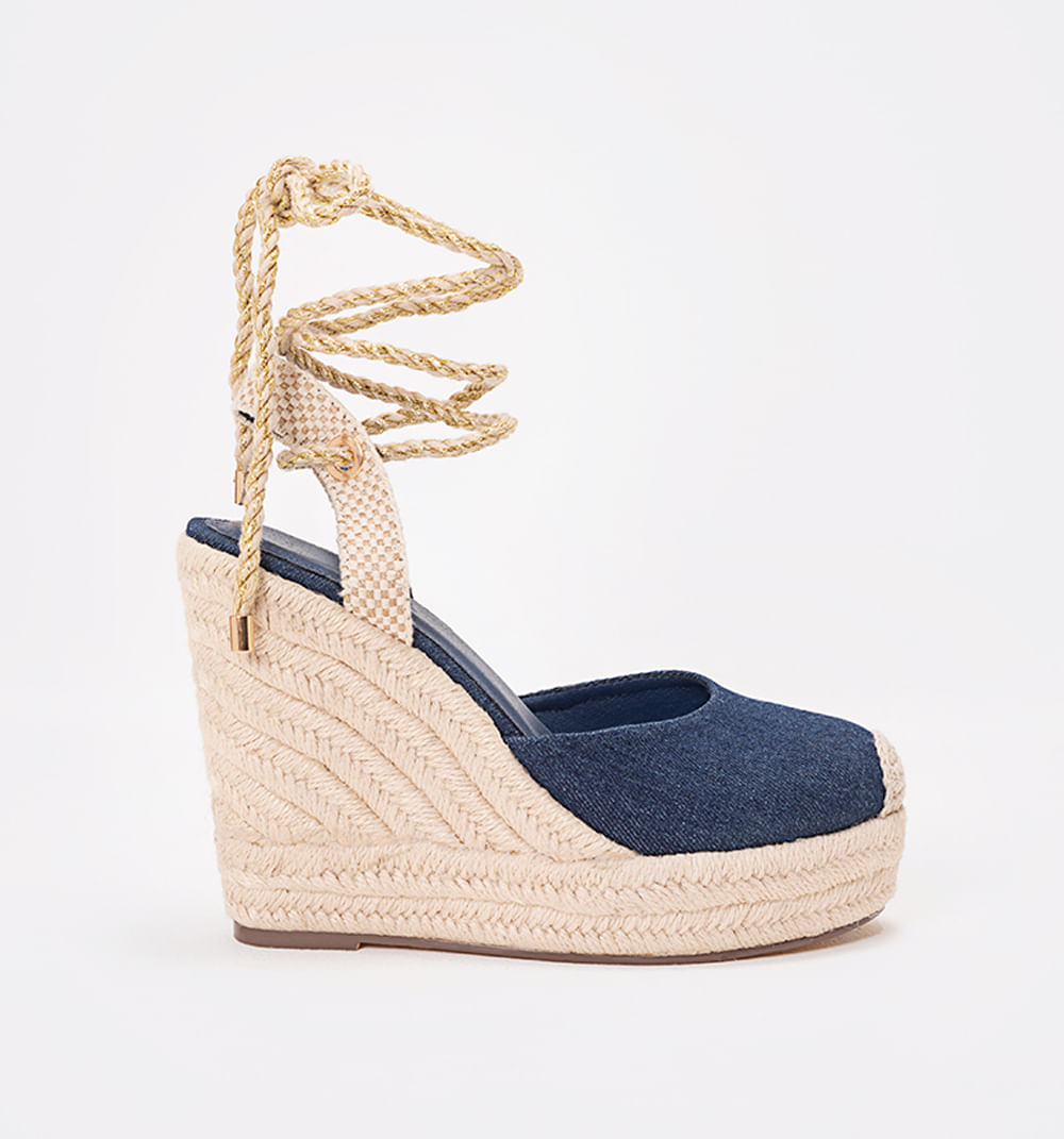 Sandalia Plataforma Capellada En Denim C