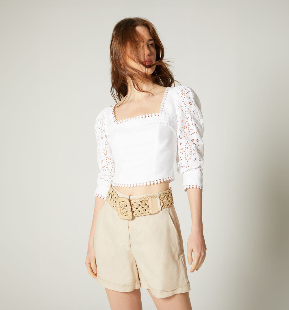 Blusa Manga 3/4 Combinada