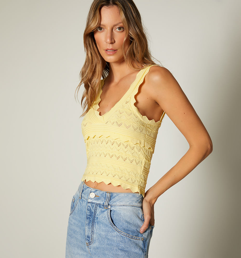 Blusa De Tiras Tejida