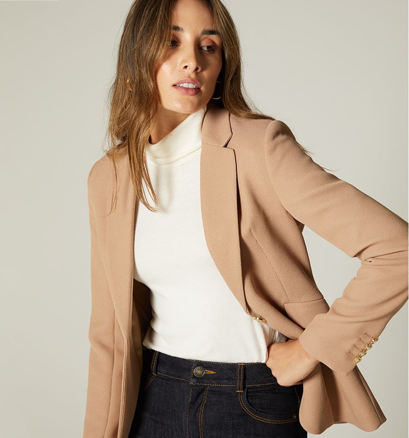Blazer Manga Larga Boton Unico
