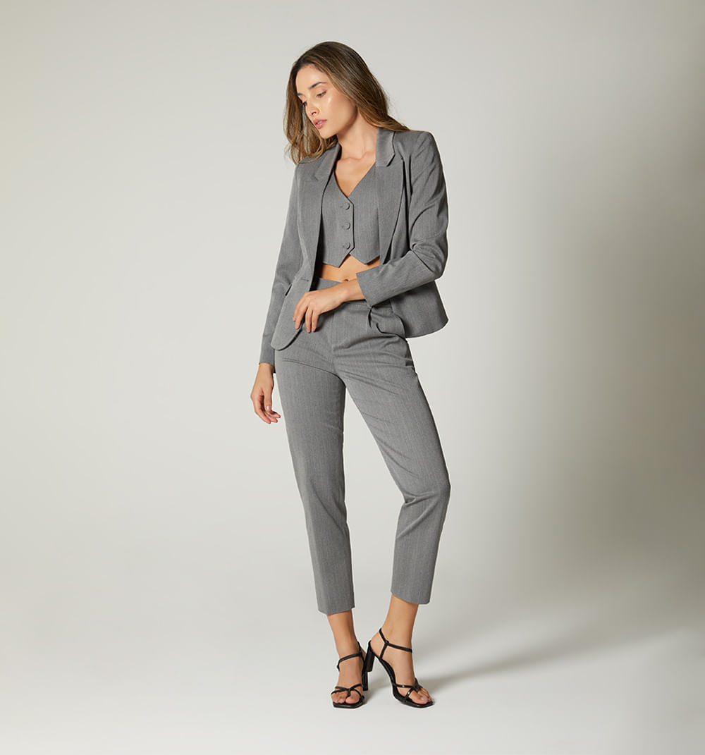 Pantalón Tiro Alto Chino Con Prenses