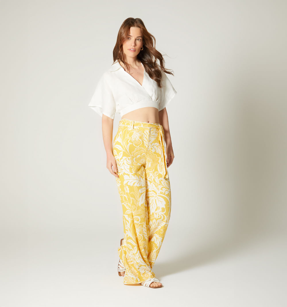 Pantalon Tipo Palazzo Con Correa En Mism