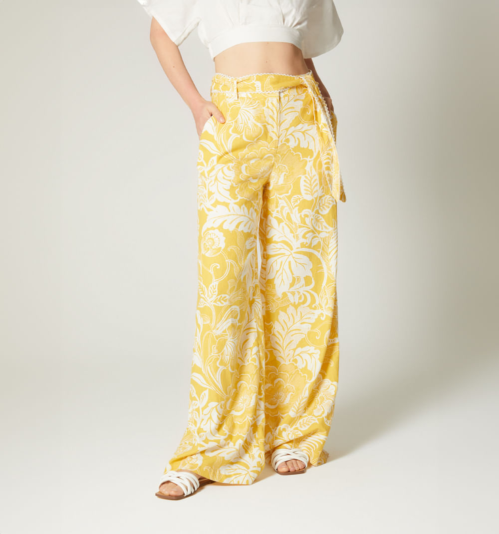 Pantalon Tipo Palazzo Con Correa En Mism