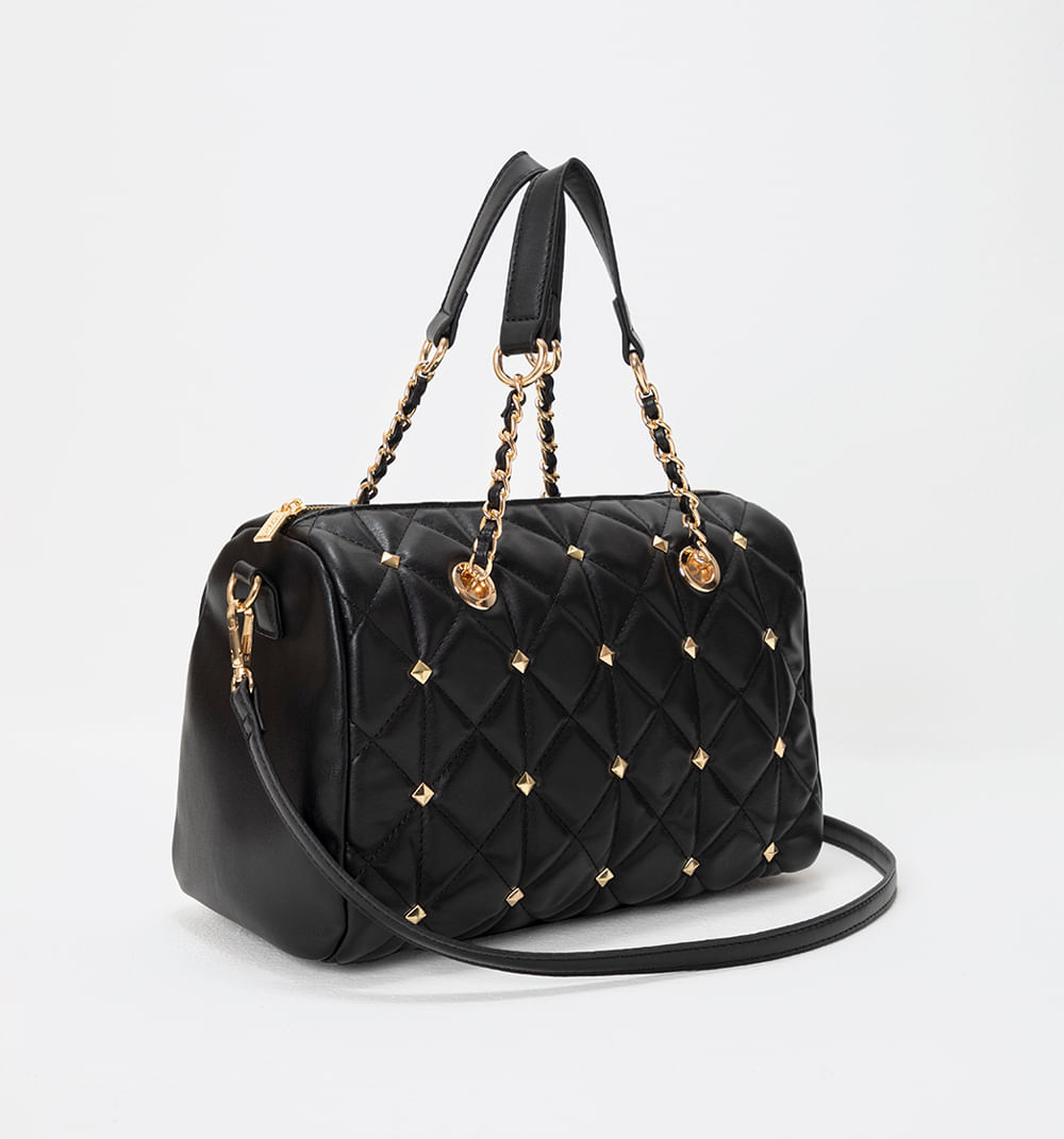 Bolso Tipo Baul Acolchado Con Taches Dec