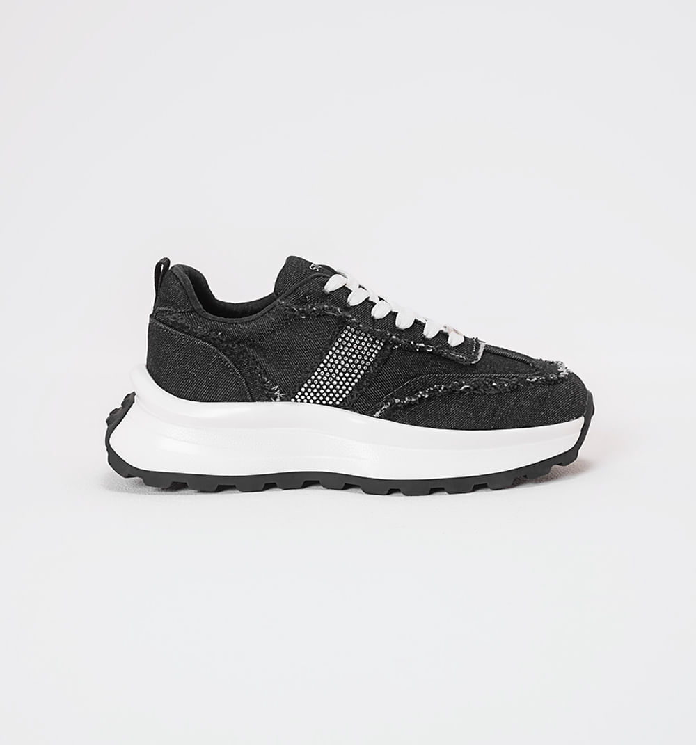 Tennis Deportivo Plataforma En Denim Con
