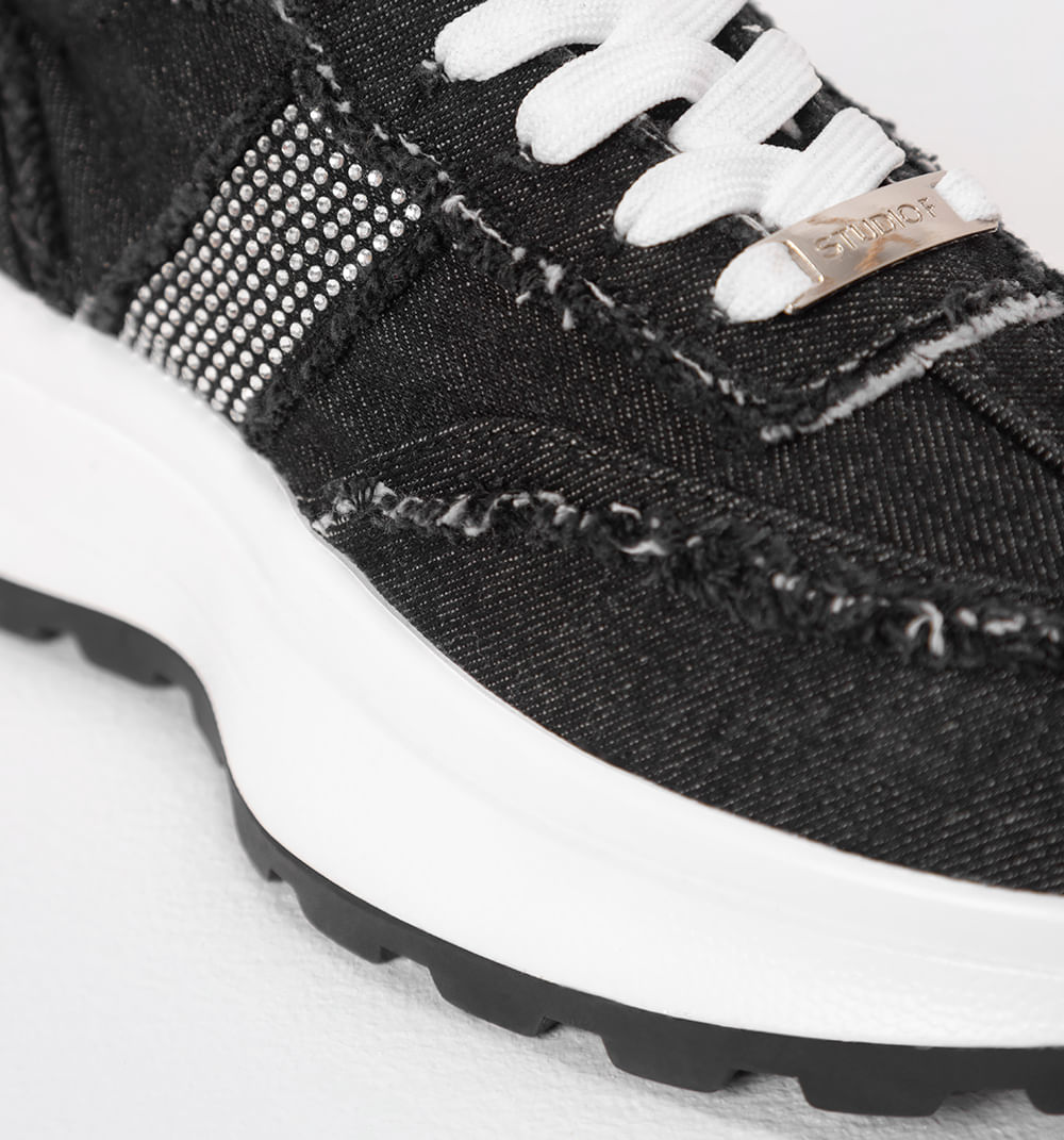 Tennis Deportivo Plataforma En Denim Con