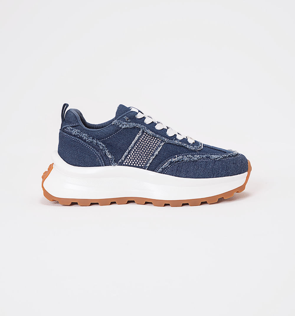 Tennis Deportivo Plataforma En Denim Con