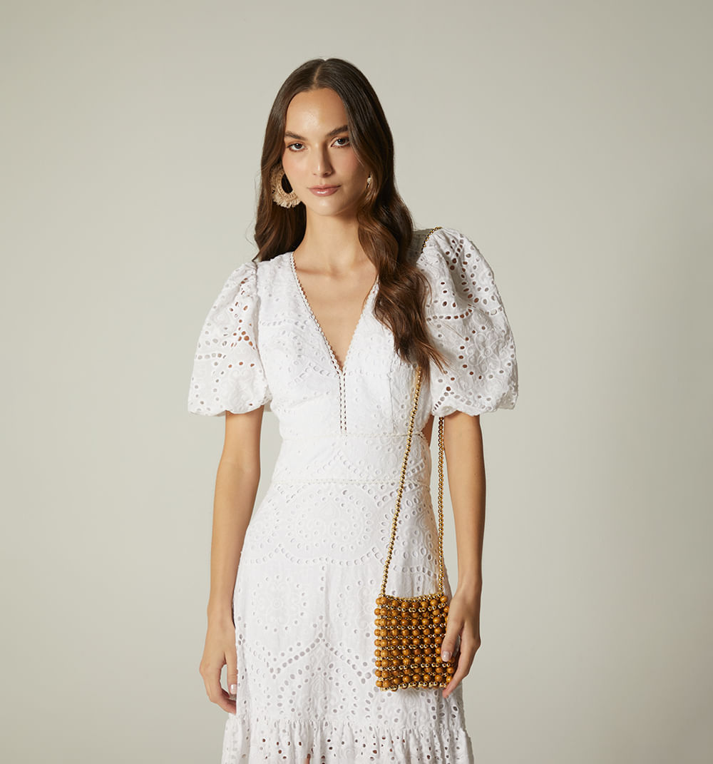 Vestido Largo Con Moño En Espalda